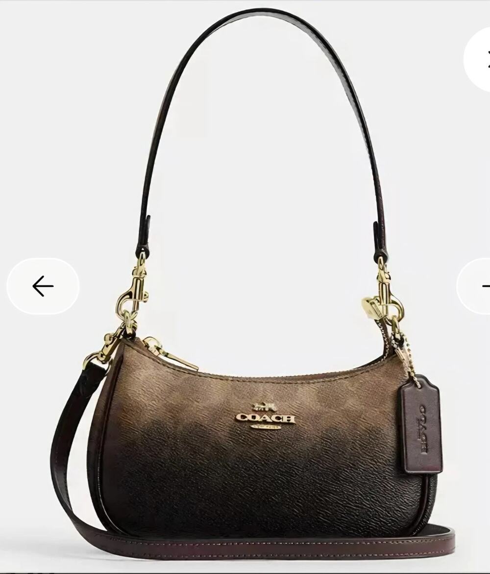 B1-11 NWT Coach Teri Mini Ombre Bag Gold Leather Handbag CDW51 w/ WALLET